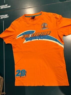 Diesel Orange Graphic Short Sleeve Tee with cool Design